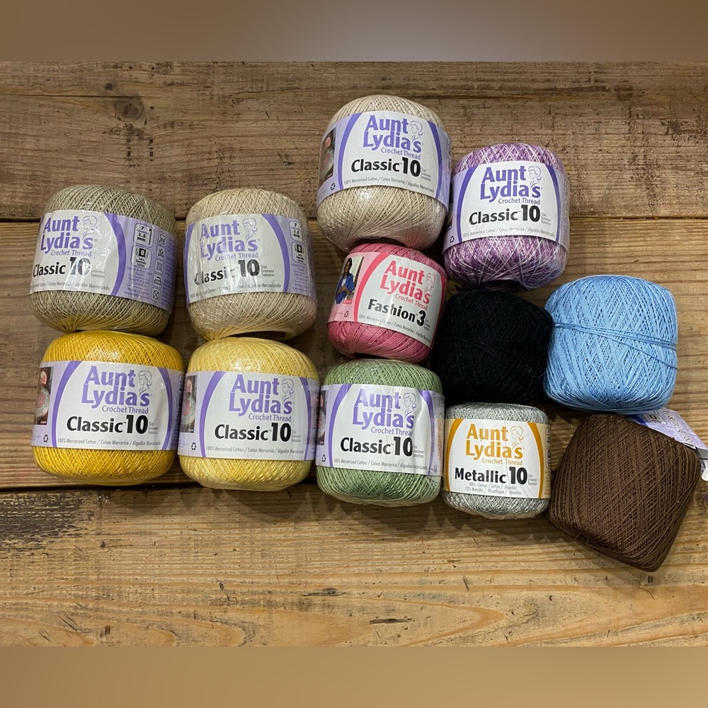 AUNT LYDIA'S CROCHET THREAD lot of 12